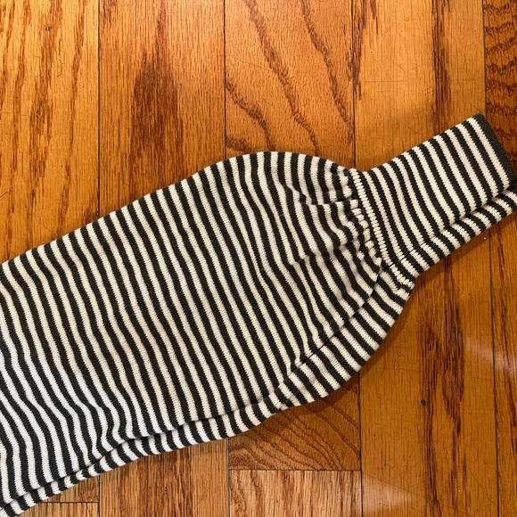 LOFT Dark Green & White Striped long sleeved T shirt - Picture 3 of 4